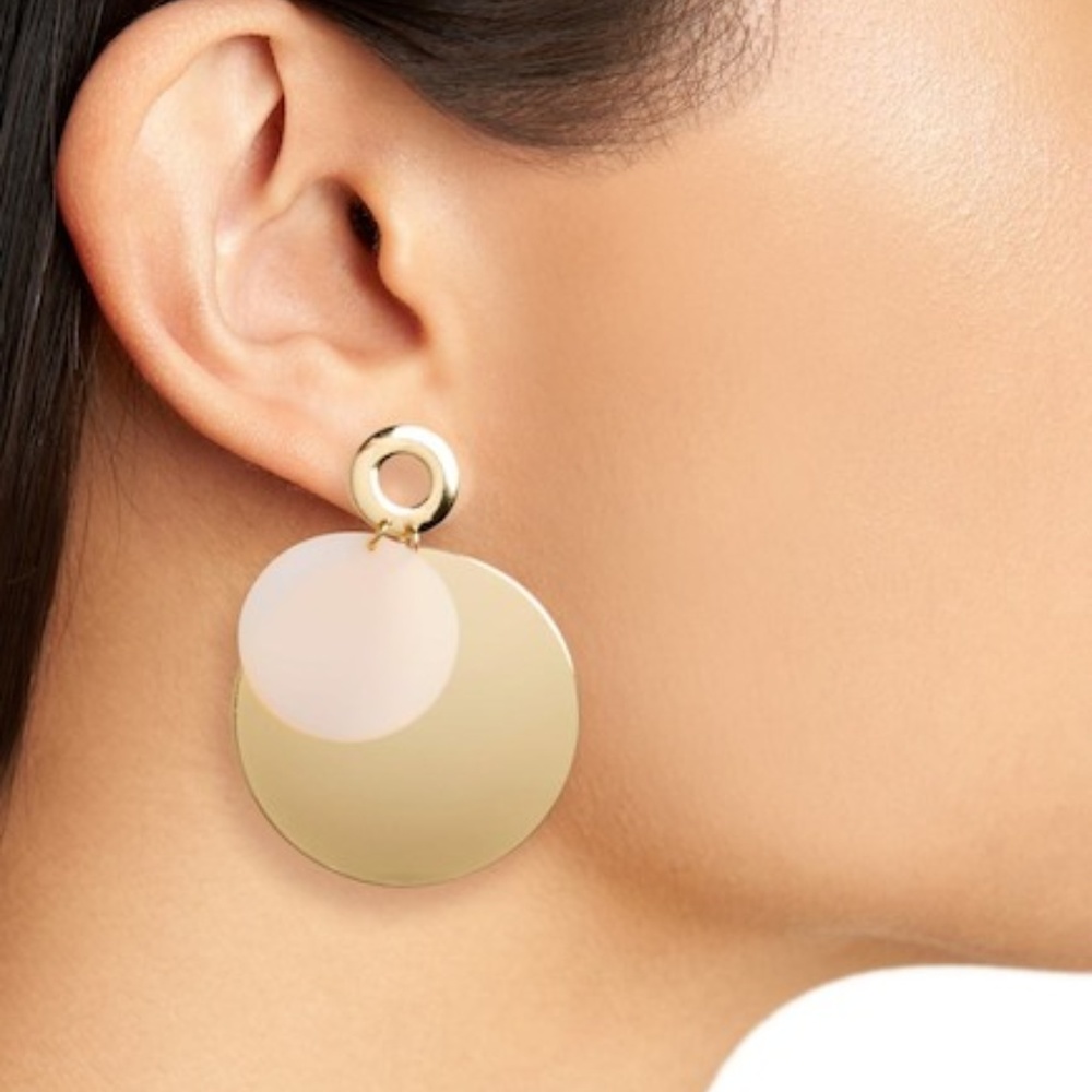 Loren Olivia Acetate & Metal Disc Earrings